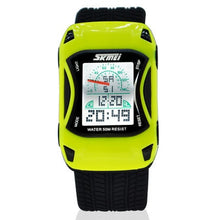 Load image into Gallery viewer, 2017 Hot Kids Watches Silicone Jelly Waterproof Swim Sport Wristwatches For Children Car Style Digital Led Cartoon Watch For Boy