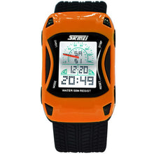 Load image into Gallery viewer, 2017 Hot Kids Watches Silicone Jelly Waterproof Swim Sport Wristwatches For Children Car Style Digital Led Cartoon Watch For Boy