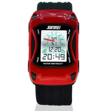 Load image into Gallery viewer, 2017 Hot Kids Watches Silicone Jelly Waterproof Swim Sport Wristwatches For Children Car Style Digital Led Cartoon Watch For Boy