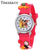Load image into Gallery viewer, 3D Cartoon Watch Children Girls Pink Rubber Band Watches Fashion Girls Student Quartz Clock Women Kids Relojes Relogio Feminino