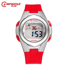 Load image into Gallery viewer, MINGRUI Wrist Watch Children Waterproof Silicone Digital Watch Alarm Luminous LED Sport Watches Students Girl Boy Hour Gift