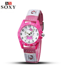 Load image into Gallery viewer, Hello Kitty Kids Watches For Girls Children's Watches Cartoon Baby Watch Leather Kids Girl Watch Clock relogio infantil menina