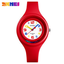 Load image into Gallery viewer, SKMEI NEW Kids Watches Colorful Quartz Wristwatch 50M Waterproof Alarm Clock Boys Girls Children Watches 1386 reloj mujer