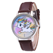 Load image into Gallery viewer, Unicorn Watch Children's Watch Carton Rainbow Animal Kids Girls Leather Band Analog Alloy Quartz Watches Wristwatches