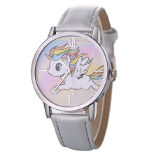 Load image into Gallery viewer, 2019 Unicorn Watch Children's watch Carton Rainbow Animal Kids Girls Leather Band Analog Alloy Quartz Watches wristwatches